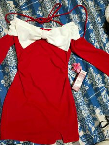Festive Red Bow Dress