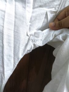 White Cotton Trousers - Size L