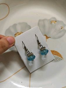 Blue Crystal Drop Earrings