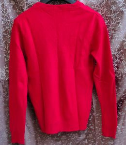 V Neck Red Sweater