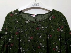 Floral Print Ruffle Sleeve Top
