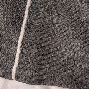 Grey Winter A-line Skirt with White Stripes (New)