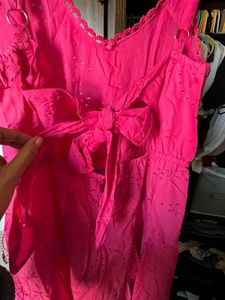 Pink Eyelet Summer Dress