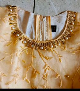 Gold Dress with Flower