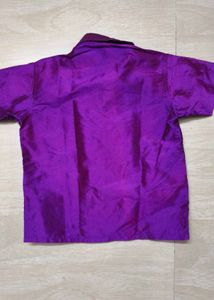Purple Silk Blend Dhoti Set