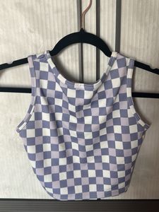 Checkered Crop Tank Top