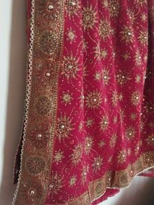 Maroon Red Saree