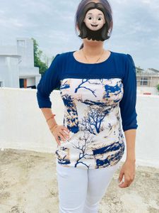 Blue White Top