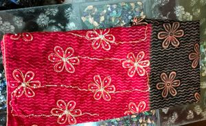 Beautiful Red And Black Combination Saree