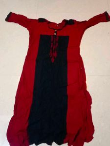 Black And Maroon Color Kurti