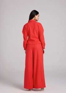 Red Button-Down Top