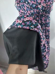 Max Printed Ruffle Sleeveless A Line Dress.