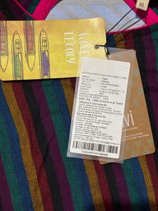 Taavi Striped Woven Straight High-low Kurta