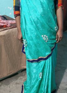 Sea Green Embellished Saree