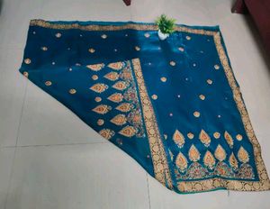 Embroidered  Teal Blue KotaSaree