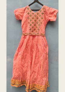 Peach Embroidered Dress