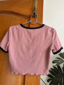 Pink Spider Graphic Crop Top