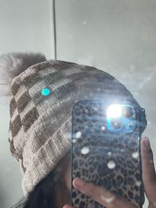 Vintage Checkered Pom Beanie
