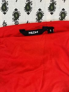 Red one shoulder top