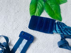 Stylish Blue Patterned Bra