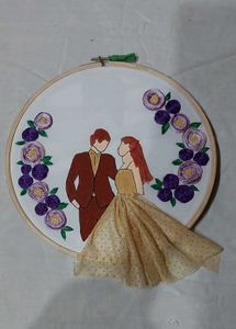 Embroidered Couple Hoop Art