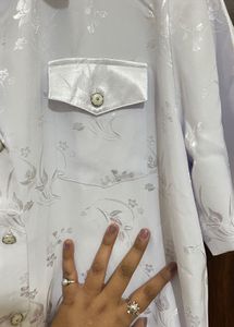 Pretty White Shirt / kurta Style Top For Men Women