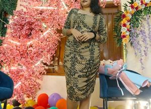 Patterned Bodycon Dress
