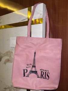 Pink Paris college Tote Bag