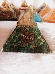 Green Jade Orgonite Pyramid For Financial Growth