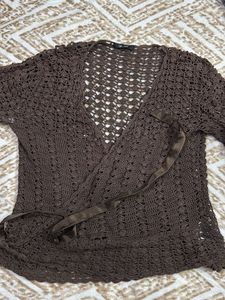 Brown Woolen Wrap On