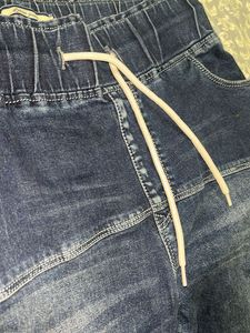 Dark Wash Denim Cargo Jeans