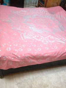 Pure Cotton Bed Sheet With Silver Print