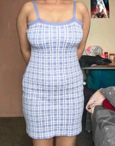 Lilac Plaid Mini Dress