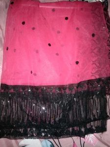 Pink Net Dupatta