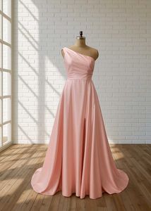 One-Shoulder Satin Gown