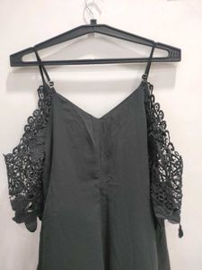 Sleeveless Cold Shoulder Black Dress