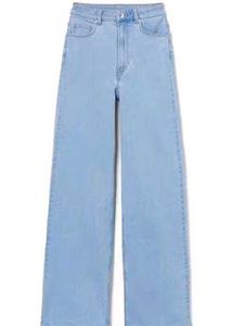 Ice Blue Women Wide Leg Denim Jeans