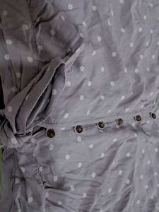 Lilac Polka Dot Button-Up Top