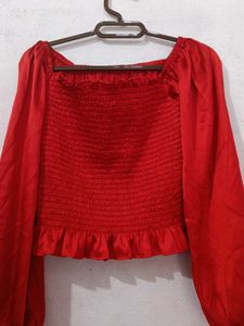 Red Off-Shoulder Top
