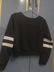 Striped Black Crop Top