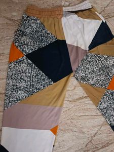 Patchwork Print Casual Pants