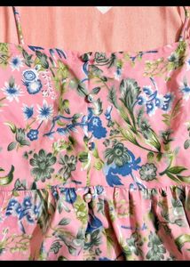 Shein Floral Print Tie-Strap Crop Top