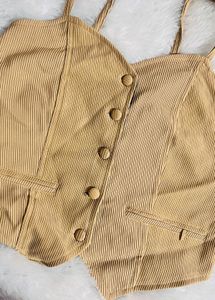 Cute Tan Corduroy Tank Top