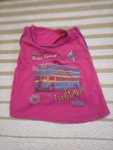 👕 Pink Sleeveless Kids T-Shirt (1–2 Years)