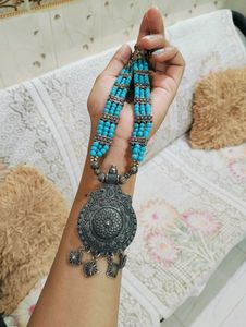 Blue Oxidised Necklace