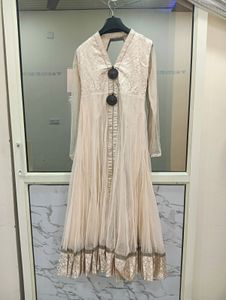 Off White Anarkali Set