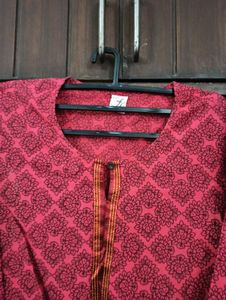 Red Printed Kurta