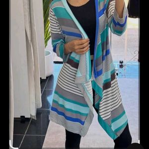 Kalt Cotton 3/4th Sleeves Long Open Shrug