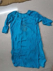 Blue Embellished Kurta