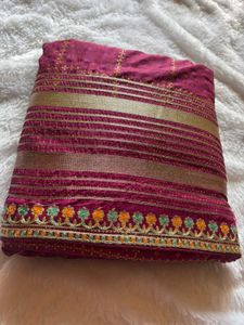 Elegant Maroon Saree heavy design